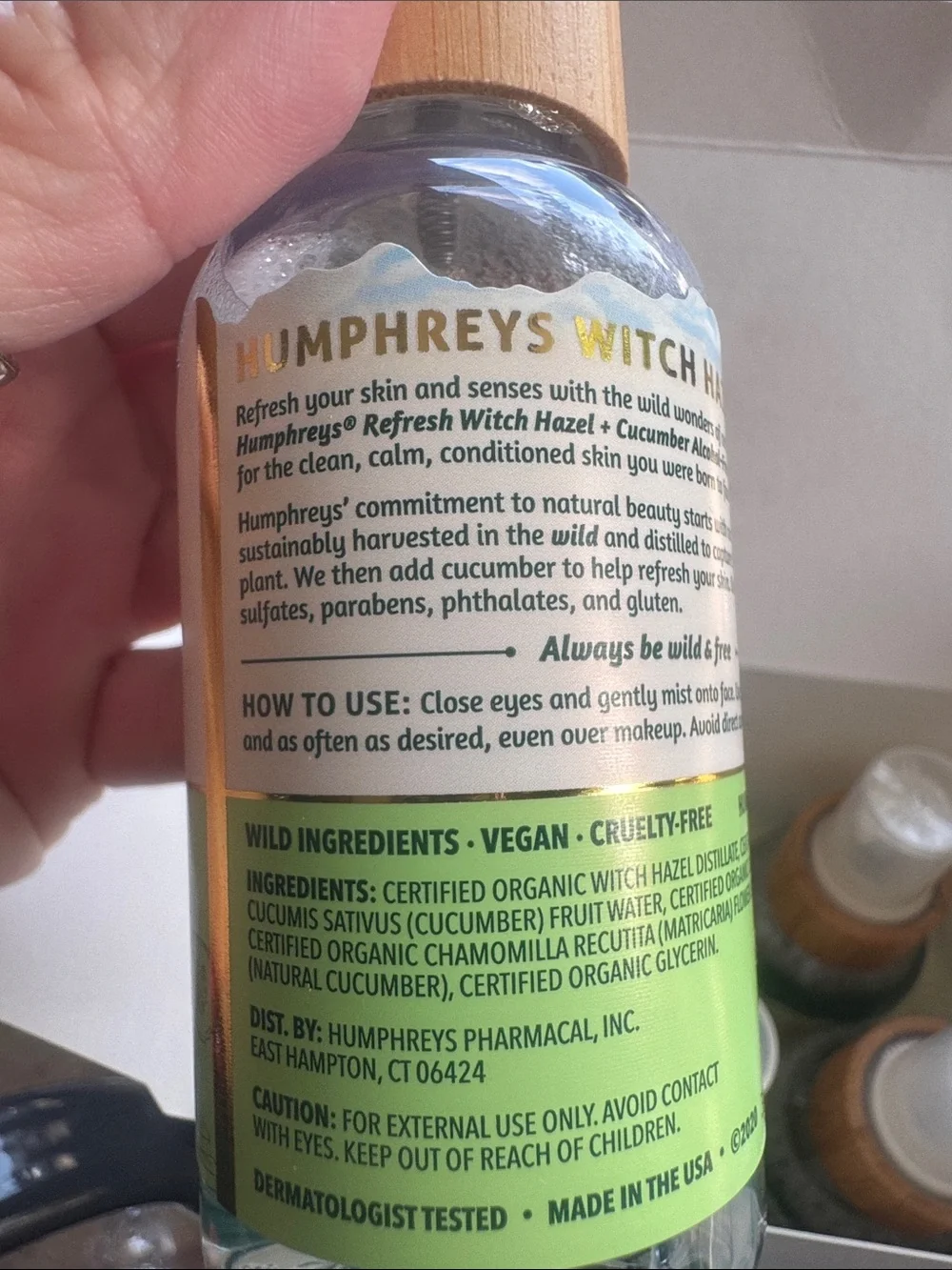 Box of 6 Humphreys Refresh Witch Hazel Skincare 3.3 oz